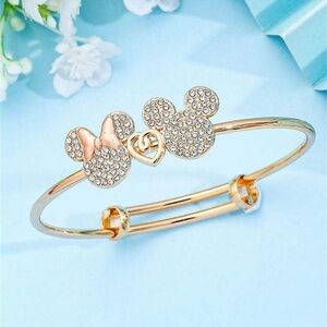 Gold Mickey Mouse Bangle Bracelet